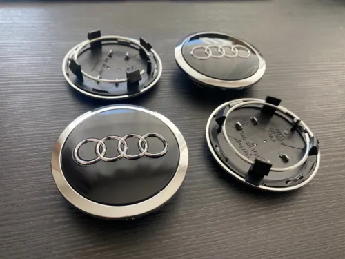 Lot de 4 Centres de roue cache moyeu Noir 69mm AUDI A3 A4 A5 A6 TT